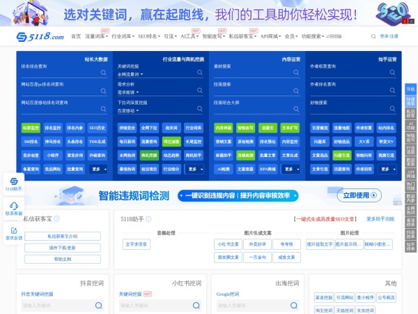 长尾关键词挖掘_站长工具_智能改写 - 5118营销大数据
